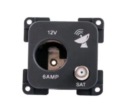 C-Line 12 Volt And Satelite Socket Dark Grey PO259
