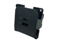 C-Line USB-A And USB-C Socket Dark Grey PO263