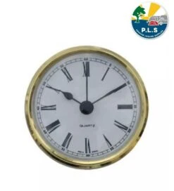 Caravan Motorhome Quartz Clock 85mm Surface Brass C/w Battery ME502