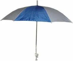 SunnCamp Blue Clamp On Parasol With UPF + 35 Suitable For Prams Camping Chairs