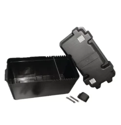 Black Plastic Battery Box Tray Caravan Motorhome Marine Electrics PO588