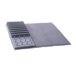PLS Drying Rack Microfibre Mat Compact Foldable Drying Rack Grey