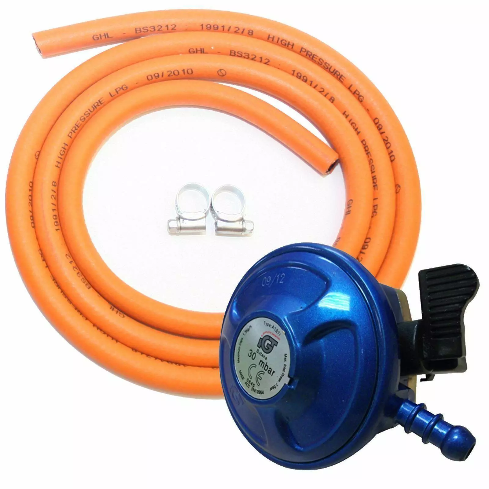 Calor Butane 21mm Clip On Regulator With LPG Gas Hose And Clips 1 Calor Butane 21mm Clip On Regulator With LPG Gas Hose And Clips
