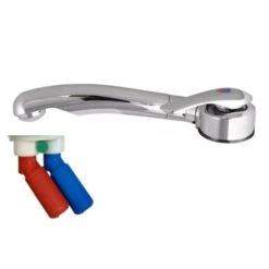 Reich Twist L/H 45 Degree Spout Mixer Chrome 39mm Smooth Inlets F211. -Camping Online 1019341