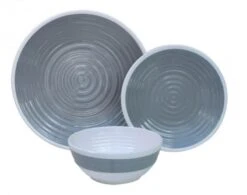 Outdoor Revolution 12 Piece Grey Melamine Picnic Tableware Set