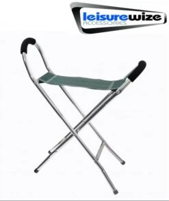 Leisurewize Lightweight Alloy Frame Travel Folding Walking Stick Stool Chair LW7