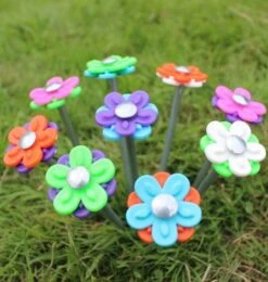 Blue Diamond Flower Daisy 20 X Tent And Awning Pegs With Peg Cleaner PEG706