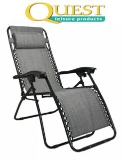 Quest Hygrove Zero Gravity Relaxer Chair In Grey Camping Caravan Motorhome F2027 -Camping Online 1373751