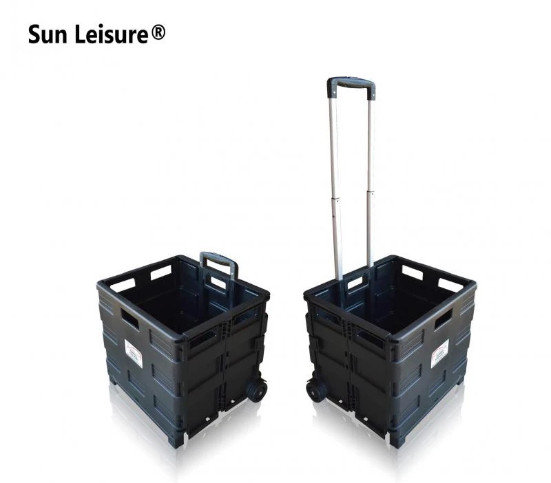 Sun Leisure Pack And Go Folding Shopping Trolley Boot Cart With Wheels Black 8 Sun Leisure Pack And Go Folding Shopping Trolley Boot Cart With Wheels Black - Image 8