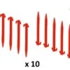 PLS Red Plastic Pegs 20cm Awning Tent Pegs X 10 6002700
