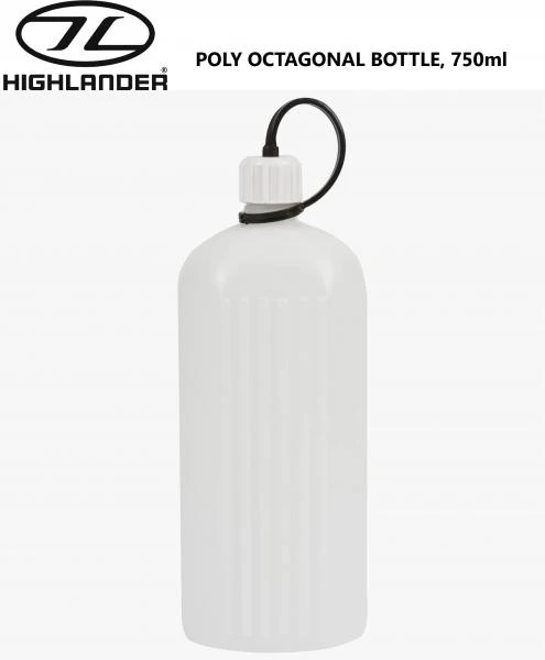 Highlander Poly Octagonal Dringing Water Bottle 0.75lt Camping Hiking CP007-750 5 Highlander Poly Octagonal Dringing Water Bottle 0.75lt Camping Hiking CP007-750 - Image 5