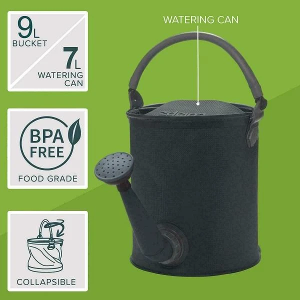 Colapz Collapsible Watering Can & Foldable Bucket Water Container Caravan Grey 2 Colapz Collapsible Watering Can & Foldable Bucket Water Container Caravan Grey - Image 2