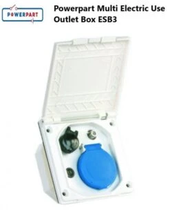 Caravan White External Utility Box For TV / SAT 12v And Continental Socket PO121