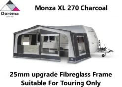 Dorema Monza XL 270 Seasonal Awning Charcoal 25mm Fibreglass Frame -Camping Online 18118 grey