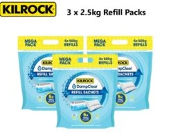 3 X Kilrock Damp Clear Refill Sachets 2.5Kg = 15 X 500g Caravan Home X 3 -Camping Online 19513b