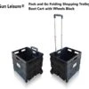 Sun Leisure Pack And Go Folding Shopping Trolley Boot Cart With Wheels Black