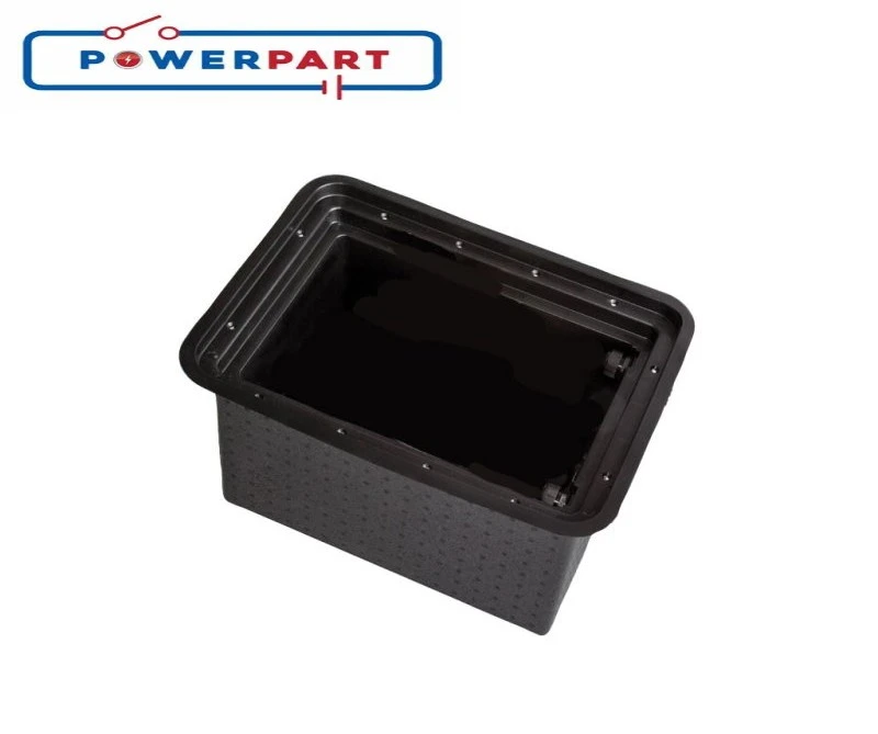 Powerpart Black Underfloor Battery Box – Caravan Version PO553 1 Powerpart Black Underfloor Battery Box – Caravan Version PO553