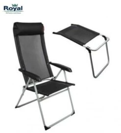 Royal Lollipop Textilene Recline Caravan Chair V780/B/FR – WITH LEG REST -Camping Online 2096914
