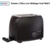 Powerpart Toaster 2 Slice Low Wattage Cool Wall Black Caravan Camping PO242