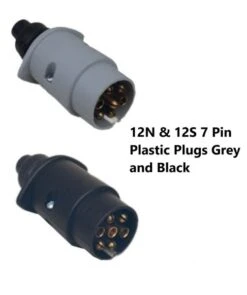 12N & 12S 7 Pin Plastic Plugs Grey And Black For Caravans 12 Volt 12 N & 12 S 11 12N & 12S 7 Pin Plastic Plugs Grey And Black For Caravans 12 Volt 12 N & 12 S -Camping Online 2131543