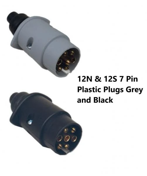 12N & 12S 7 Pin Plastic Plugs Grey And Black For Caravans 12 Volt 12 N & 12 S 6 12N & 12S 7 Pin Plastic Plugs Grey And Black For Caravans 12 Volt 12 N & 12 S - Image 6