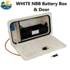 Caravan NBBS New Battery Box & Door System White PO570 -Camping Online 2241b
