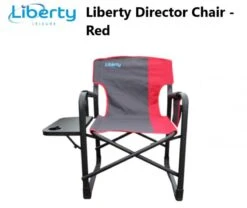 Liberty Director’s Chair Red With Folding Side Table Caravan Motorhome LLDC-5