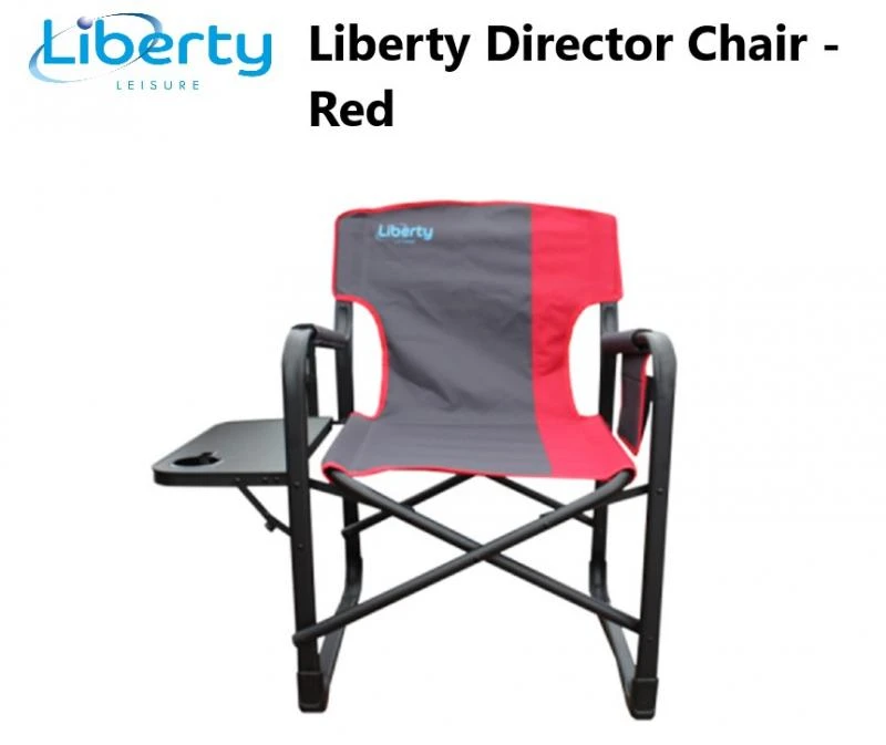 Liberty Director’s Chair Red With Folding Side Table Caravan Motorhome LLDC-5 1 Liberty Director’s Chair Red With Folding Side Table Caravan Motorhome LLDC-5