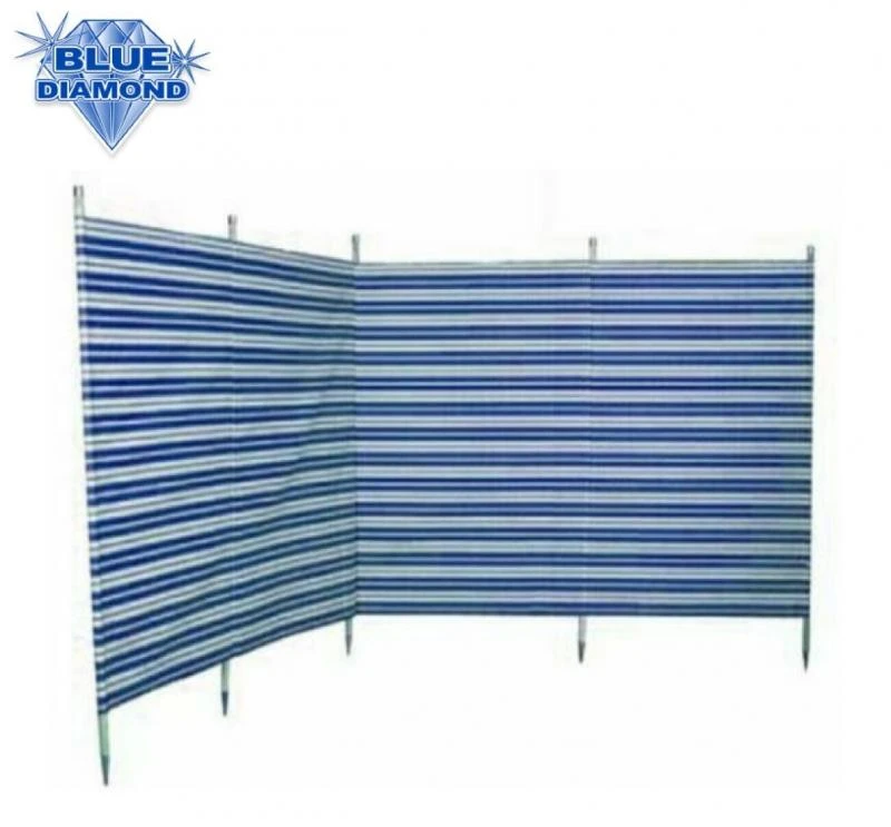 Blue Diamond Windbreak 5 Pole Canvas Navy Blue Stripe Caravan Camping WB520 3 Blue Diamond Windbreak 5 Pole Canvas Navy Blue Stripe Caravan Camping WB520 - Image 3