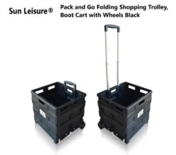 Sun Leisure Pack And Go Folding Shopping Trolley Boot Cart With Wheels Black 14 Sun Leisure Pack And Go Folding Shopping Trolley Boot Cart With Wheels Black -Camping Online 301C
