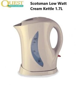 Quest Scotsman Low Watt Kettle 1000W Cream 1.7L Caravan Motorhome K0030CR -Camping Online 3086013