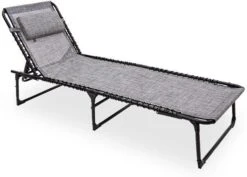 Quest Hampton Easy Folding Textilene Sun Lounger / Camp Bed -Camping Online 318481