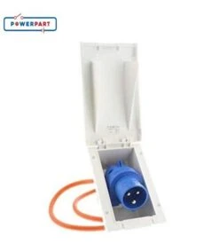Caravan 240v White TND Rectangular Flush Fitting Mains Inlet Motorhome VW PO150 -Camping Online 328732