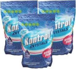 3 X Kontrol Refill Damp Moisture Trap Absorber Crystals 2.5kg Total 7.5kg -Camping Online 3359063