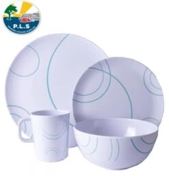 Pennine Turquoise SWIRL Melamine 16 Piece Dinner Set – Caravan Motorhome 6 Pennine Turquoise SWIRL Melamine 16 Piece Dinner Set – Caravan Motorhome -Camping Online 3561771