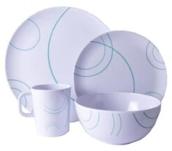 Pennine Turquoise SWIRL Melamine 16 Piece Dinner Set – Caravan Motorhome 7 Pennine Turquoise SWIRL Melamine 16 Piece Dinner Set – Caravan Motorhome -Camping Online 3797112