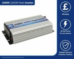 Streetwize Power Inverter 12v To 230v 1000 Watt 2000 Watt Peak SWINV1000