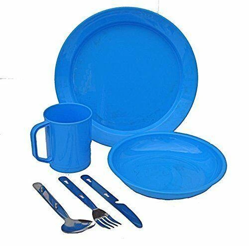 Highlander Plastic Unbreakable Poly Mug Plate Bowl And KFS Cutlery Set Blue 5 Highlander Plastic Unbreakable Poly Mug Plate Bowl And KFS Cutlery Set Blue - Image 5