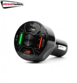 Streetwize Fast Charging Car Adaptor USB 4 Ports 12V Type C USB Type A Charger SWUSB21 -Camping Online 4235622
