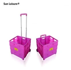 Sun Leisure Pack And Go Folding Shopping Trolley, Boot Cart With Wheels Pink 16 Sun Leisure Pack And Go Folding Shopping Trolley, Boot Cart With Wheels Pink -Camping Online 4381a