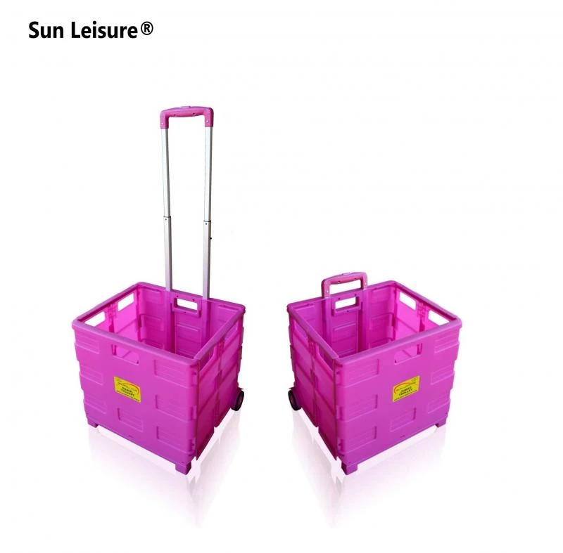 Sun Leisure Pack And Go Folding Shopping Trolley, Boot Cart With Wheels Pink 8 Sun Leisure Pack And Go Folding Shopping Trolley, Boot Cart With Wheels Pink - Image 8