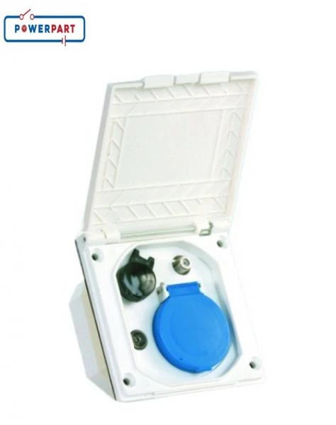 Caravan White External Utility Box For TV / SAT 12v And Continental Socket PO121 6 Caravan White External Utility Box For TV / SAT 12v And Continental Socket PO121 - Image 6