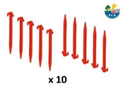 PLS Red Plastic Pegs 20cm Awning Tent Pegs X 10 6002700 -Camping Online 4981A