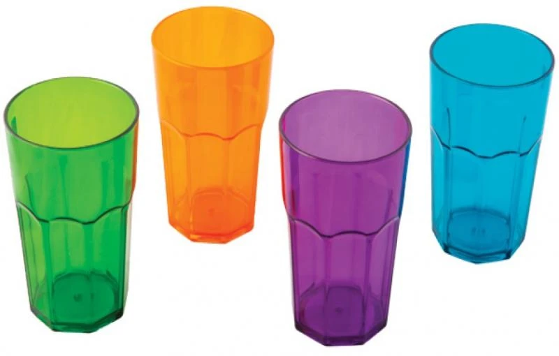 Quest Elegant Plastic Coloured Tall Tumbler Set Of 4. 1 Quest Elegant Plastic Coloured Tall Tumbler Set Of 4.