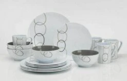 Flamefield Premium 16 Piece Melamine Dinner Set Loops