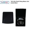 Caravan Electrics 16A 240v Flush Fitting Mains Inlet Socket New Flap Black PO140