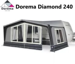 Dorema Diamond 240 Seasonal Pitch Awning 28mm Steel Frame -Camping Online 593b
