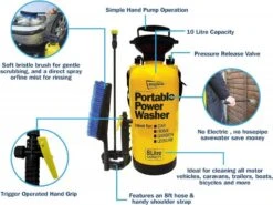 Streetwize Portable 8 Litre Hand Portable Power Jet Wash Washer SWPW -Camping Online 5975