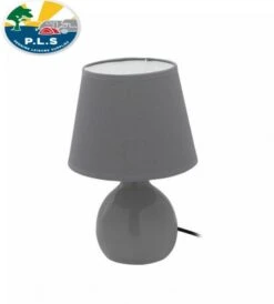PLS Ceramic Table Lamp GREY Mains 240v Caravan Motorhome TL104 -Camping Online 5981a
