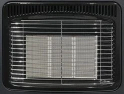 Leisurewize Black 4.2Kw Portable Heater Standing Heating Cabinet Butane Gas 3 Heat Settings -Camping Online 6323612